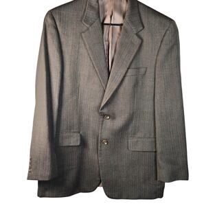 Lauren Ralph Lauren Brown Wool Herringbone Blazer 40R